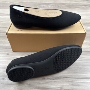 VIVAIA Tamia 2.0 Almond-Toe Ballet Flats Black US 10.5 New In Box